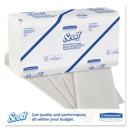 Scott Scottfold Multifold Paper Towels, 1 Ply, 175 Sheets, White, 25 PK 01980